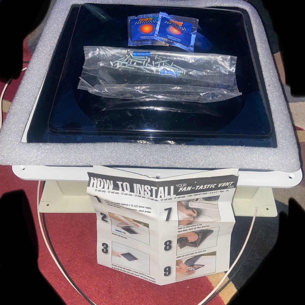 Black Ventilation Fan with Installation Kit